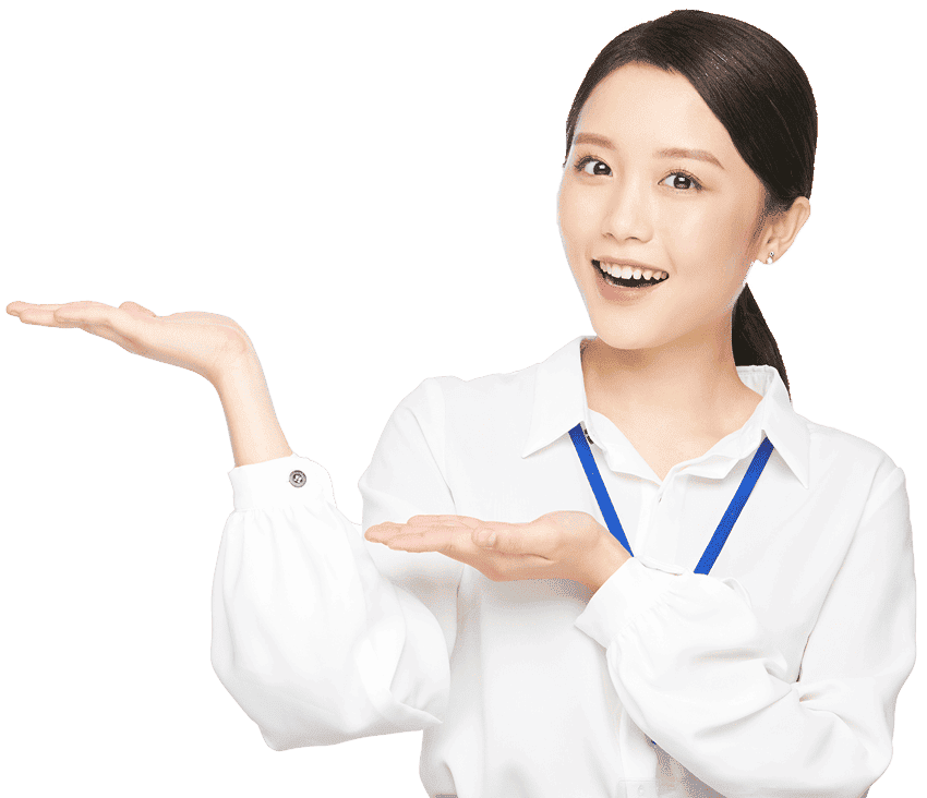 手で位置を指す女性の画像